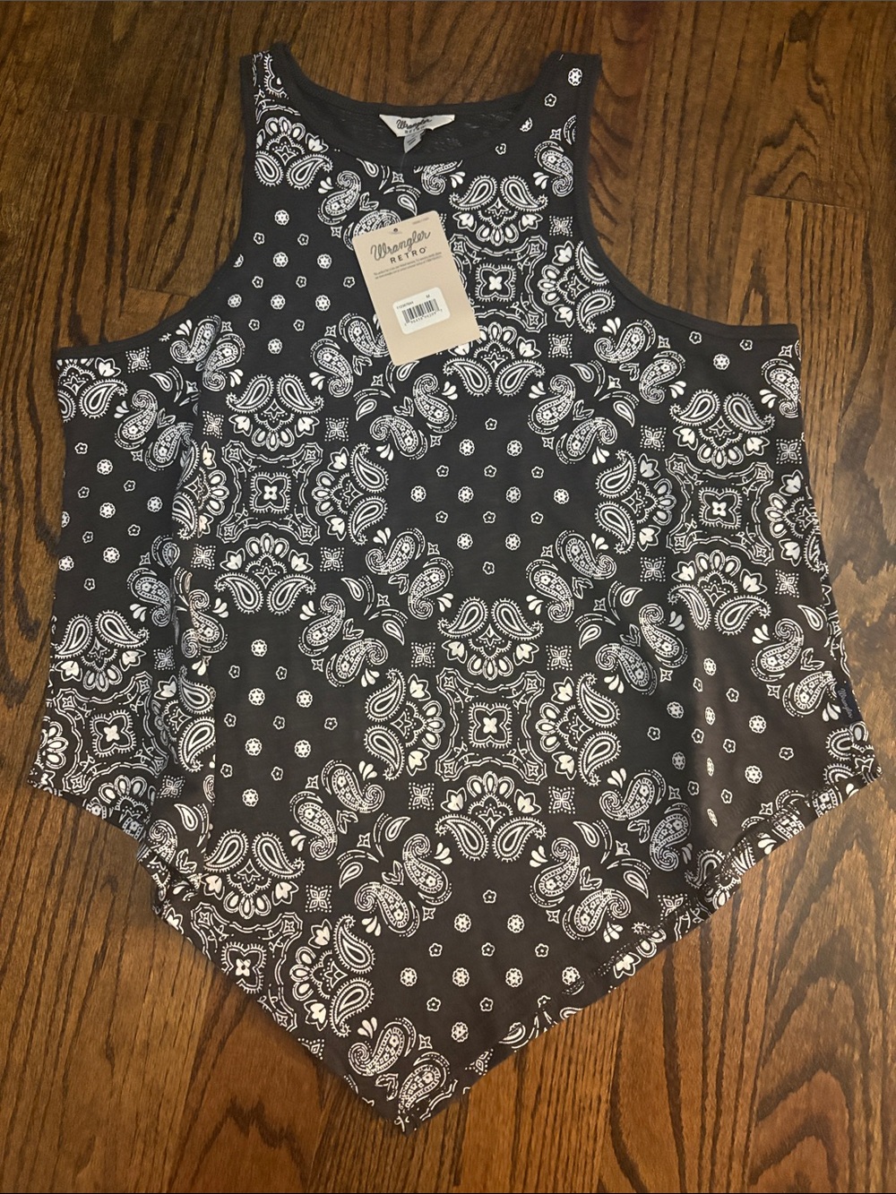 Wrangler Retro Black Paisley Tank Top